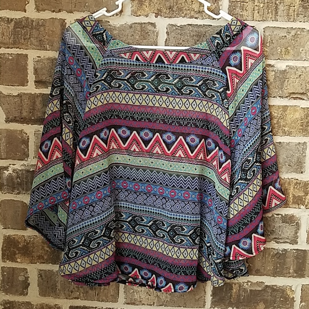🎪❤About a Girl Multicolored Sheer Top - Picture 3 of 5